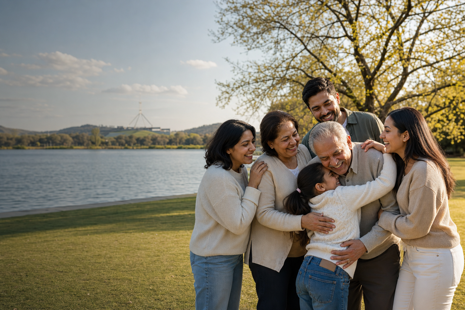 Multigenerational family together in Canberra